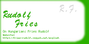 rudolf fries business card